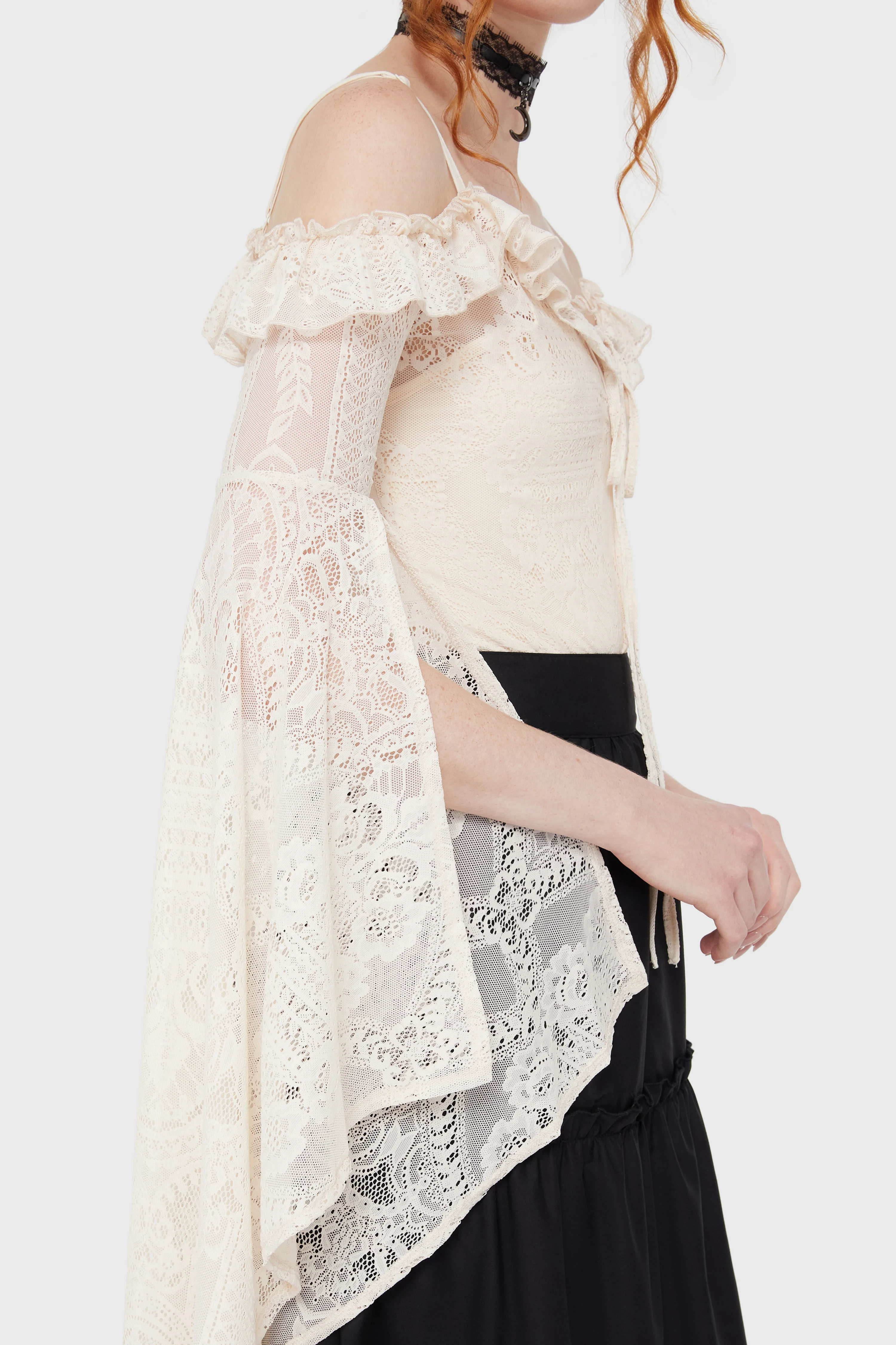 Breathless Lace Bardot Top [IVORY] - Image 3