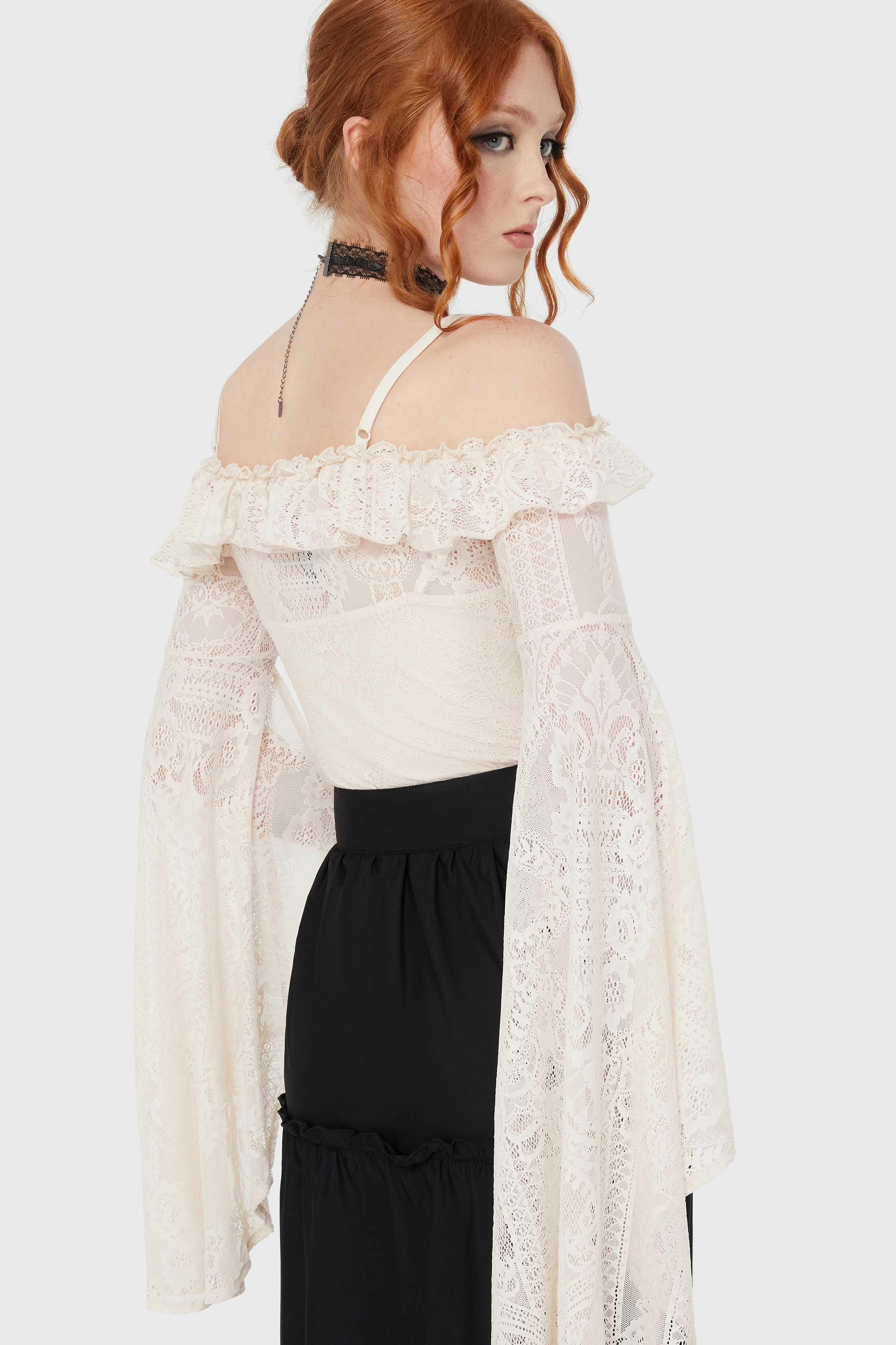 Breathless Lace Bardot Top [IVORY] - Image 4
