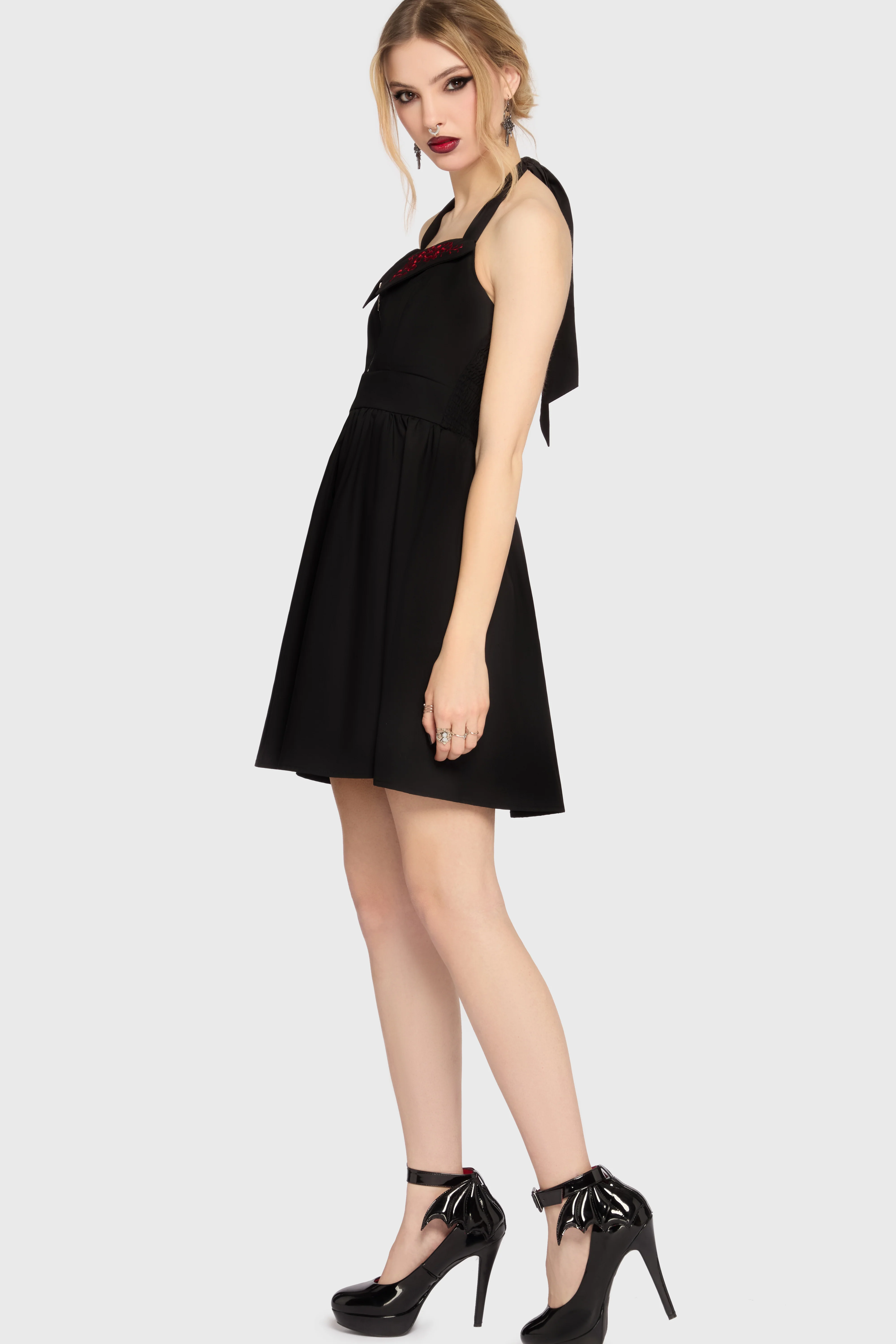 Devil's Darling Halter Neck Mini Dress - Image 3